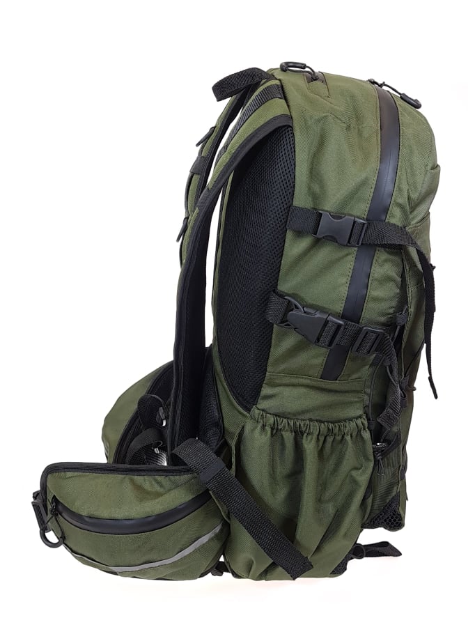 Plecak DISCOVERY 2.0 khaki z pasem - lewa strona