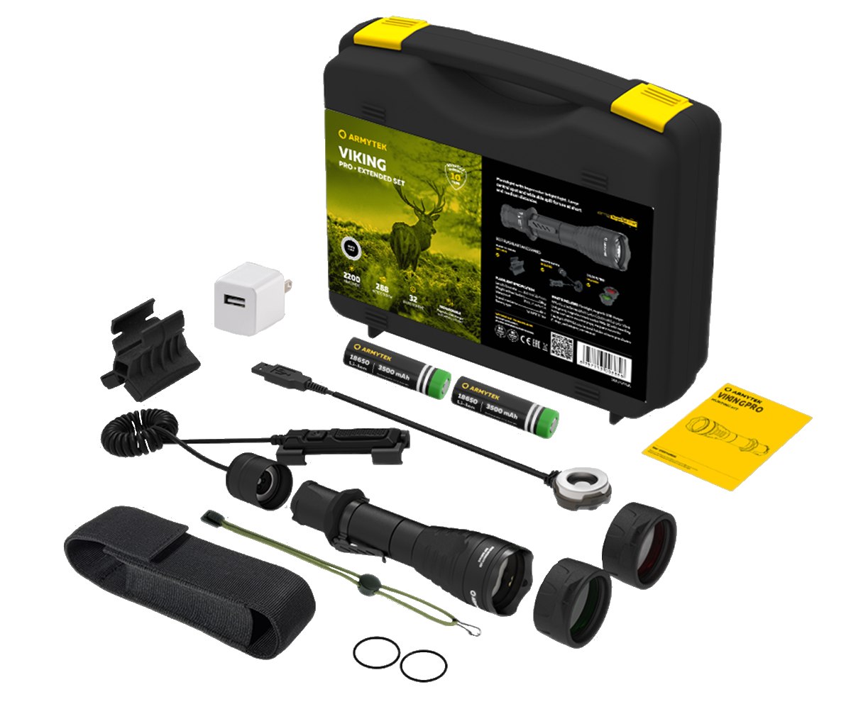 Armytek Viking Pro Magnet USB extended set - zawartość zestawu