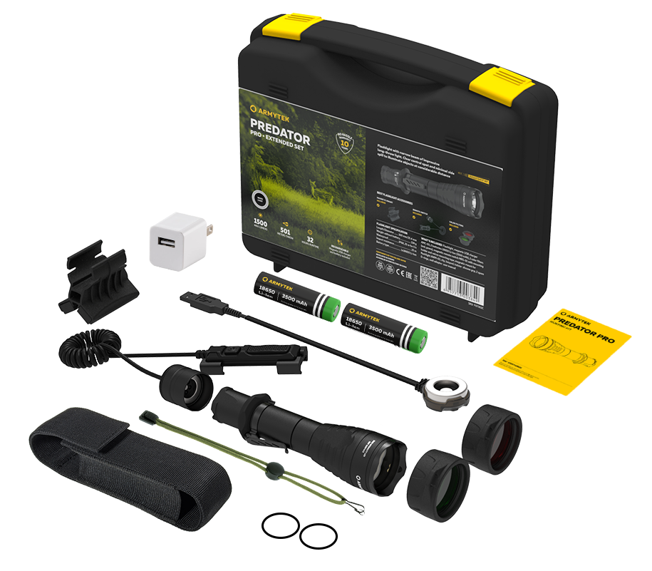 Armytek Predator Pro Magnet USB extended set - zawartość zestawu