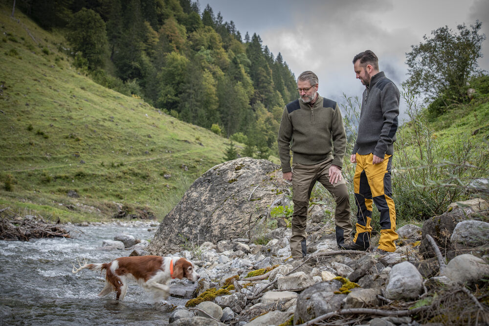 SWETER DEERHUNTER ROGALAND ZIP NECK 8726 - Brązowo Liściasty Melanż - Przy strumyku