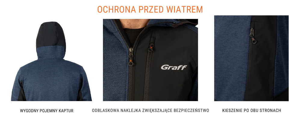 BLUZA POLAROWA GRAFF 233-P-BL - Granatowy - Zalety