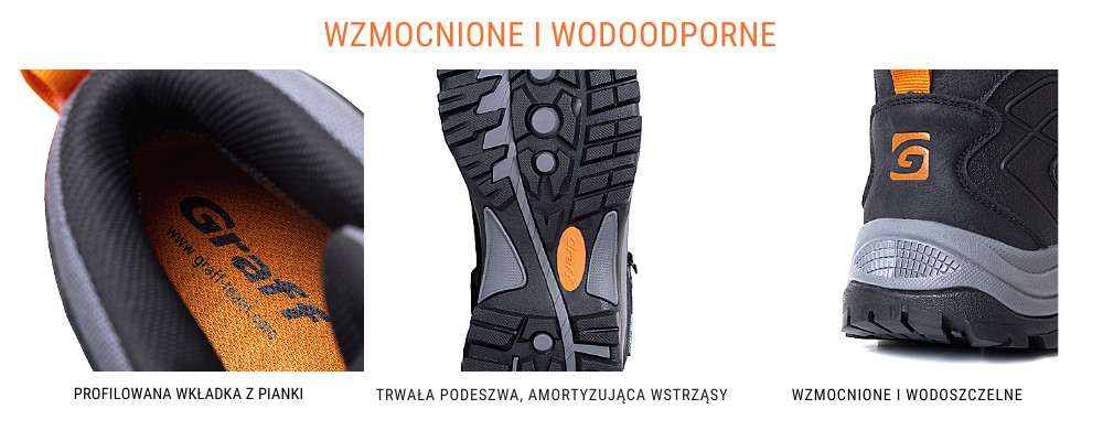 BUTY TREKKINGOWE GRAFF DAKOTA - Grafitowy - Zalety