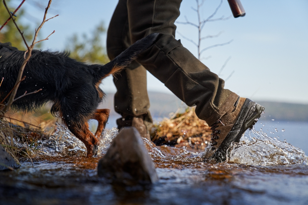 BUTY HARKILA SAXNAS GTX - Brązowy - W terenie z psem