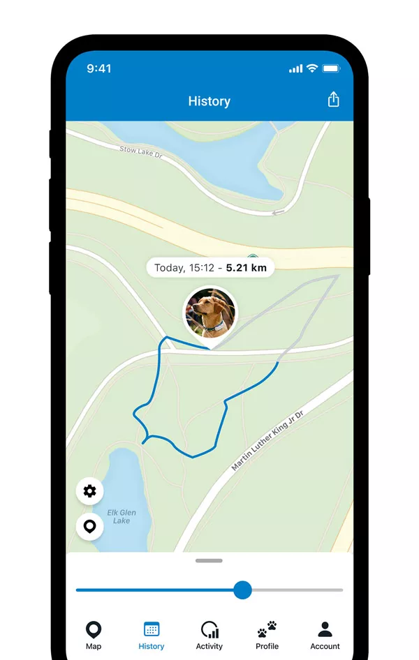 TRACTIVE GPS DOG 4 - Historia pozycji