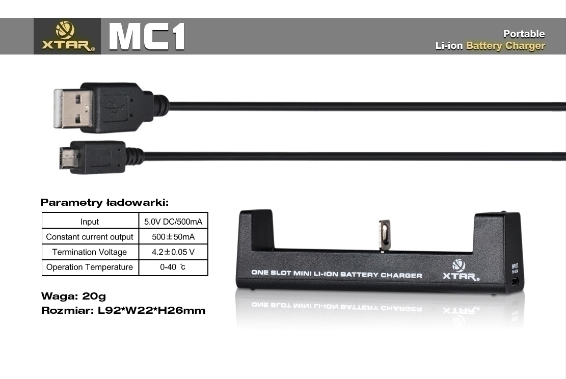 Xtar MC1 - Parametry