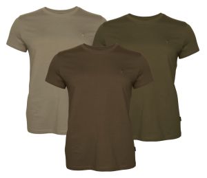 DAMSKI T-SHIRT PINEWOOD 3-PACK 3447 -  Zielony/Brąz Myśliwski/Khaki