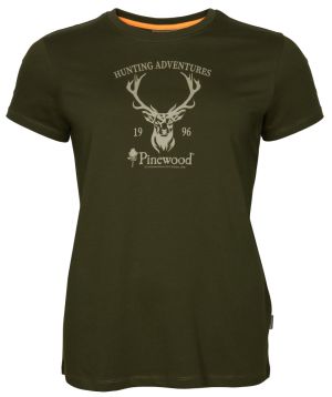 DAMSKI T-SHIRT PINEWOOD RED DEER 3452 - Zielony