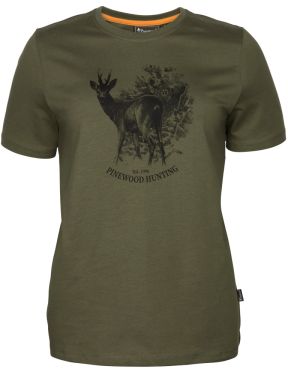 DAMSKI T-SHIRT PINEWOOD ROE DEER 3455 - Zieleń Oliwkowa