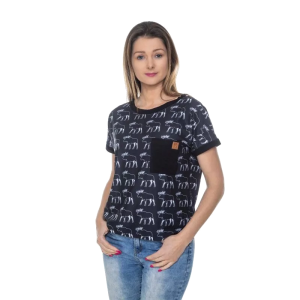 DAMSKI T-SHIRT TAURUS BLACK MOOSE