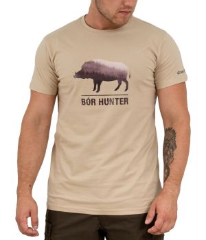 T-SHIRT BÓR HUNTER DZIK- Beżowy