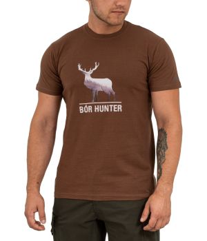 T-SHIRT BÓR HUNTER JELEŃ - Brązowy