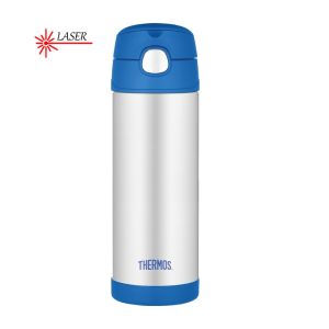 Termos dziecięcy ze słomką THERMOS niebiesko/srebrny 0,47l